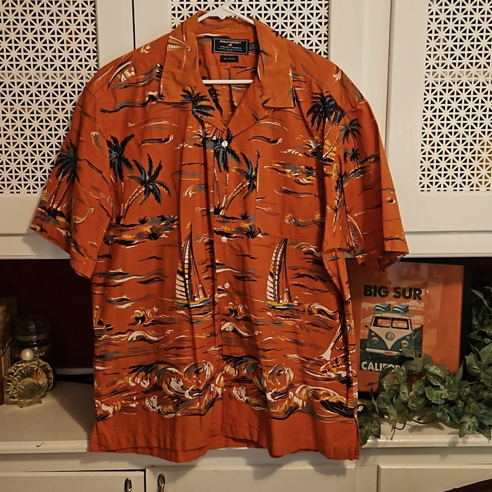 Vintage Polo Sport Hawaiian Shirt by Ralph Lauren XL